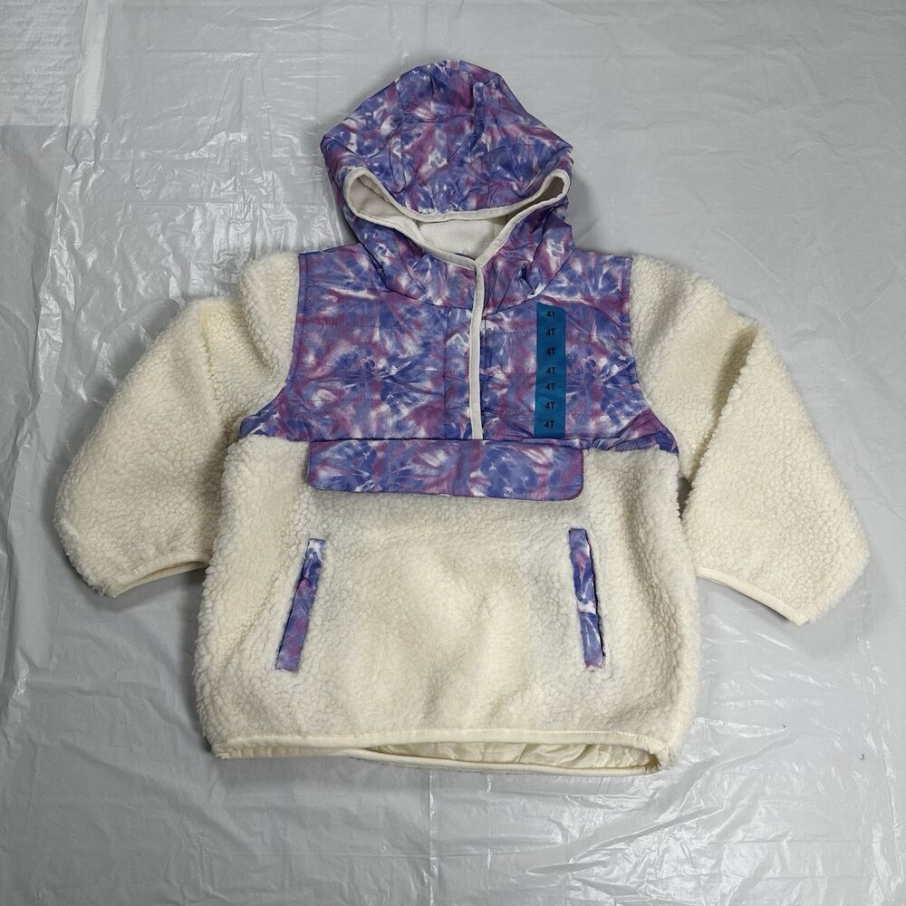 One Madison Kids' Fleece Pullover Hoodie, Purple, 4T NWT